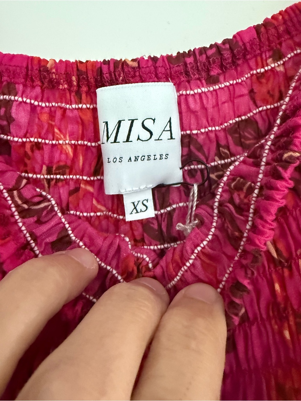 Misa Los Angeles Zadie Pink Smocked floral mini dress, size XS - Picture 6 of 12